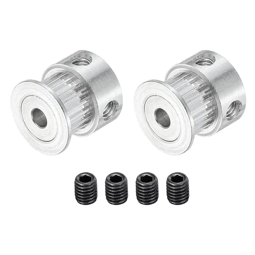 Vista 7 de MECCANIXITY Rueda síncrona de aluminio con 20 dientes de diámetro de 0.157 in con tornillo M4 para cinturón de impresora 3D, máquina CNC, paquete