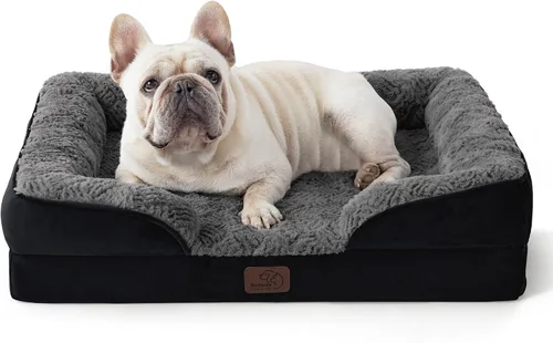 Vista 58 de Bedsure - Cama para gatos de interior, sofá cama lavable para perros muy pequeños, espuma de soporte con funda extraíble y lavable, forro Gris