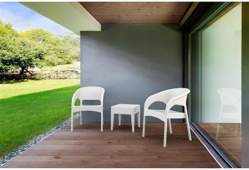 Vista 6 de Miami Square resina de mesa auxiliar (18" H x 18" W x 18" D), color blanco