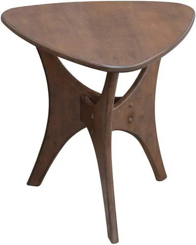 Vista 7 de INK+IVY Blaze Mesa de Centro de Madera Triangular Madera Contrachapada con Patas de Chapa de Madera, Moderna de Mediados de Siglo, Fácil Montaje