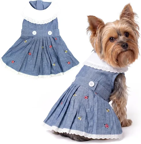 Vista 86 de Parisian Pet Chambray - Vestido para perro - Ligero sin mangas para perro, niña, talla XS Chambray en general