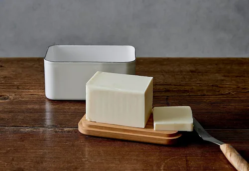 Vista 3 de Noda Horo BT-450 - Estuche para mantequilla, esmalte, 15.9 oz (450 g), color blanco, fabricado en Japón