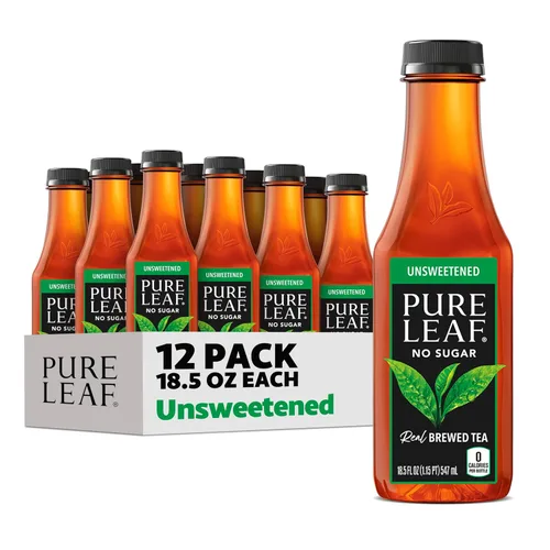 Vista 5 de Pure Leaf Té helado, té dulce sin azúcar, botellas de 18.5 onzas líquidas (paquete de 12)