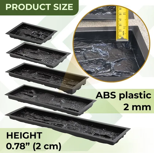 Vista 4 de 5 moldes de plástico ABS de 0.079 in para pared de yeso de hormigón, baldosas de cemento de piedra, molde de losa de cemento de pared, moldes
