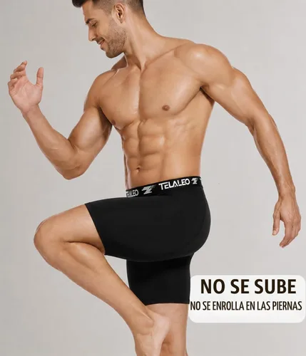 Vista 7 de TELALEO Paquete de 5 calzoncillos tipo bóxer de pierna larga para hombre