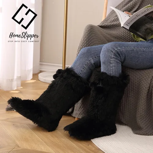 Vista 2 de Botas Home Slipper para mujer, suaves de forro polar, calientes, para interior de casa