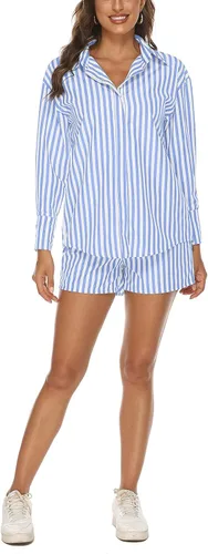 Vista 6 de Conjunto de 2 piezas para mujer, casual, de gran tamaño, relajada, de manga larga, holgada, cintura alta, con bolsillo lateral, conjunto