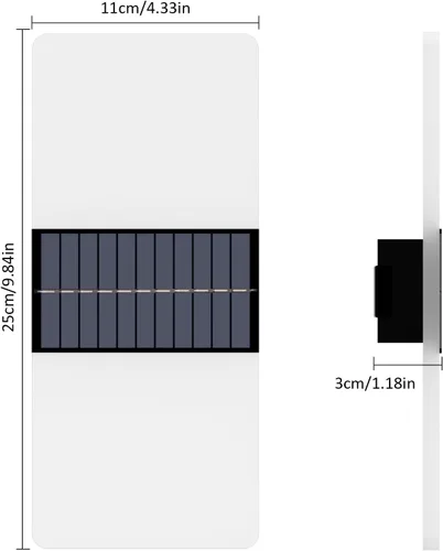 Vista 15 de Luces Solares de Pared para Exteriores, Paquete de 2 IP65 Impermeable Modernas Linternas Solares LED de Acrílico para Exteriores, Accesorios