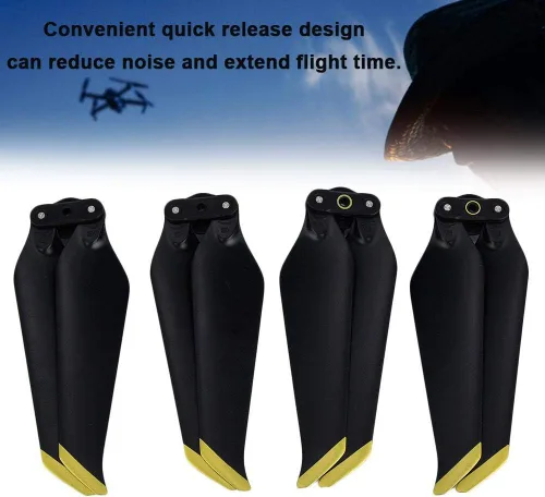 Vista 3 de 2 pares de hélices plegables, accesorios de hélices de liberación rápida compatibles con MAVIC 2 PRO / ZOOM RC Drone (dorado)
