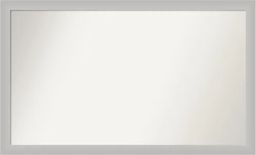Vista 119 de Amanti Art Silver Bathroom Mirror for Over Sink, 26x45 Custom Made Marred Pewter Rectangle Vanity Mirror, Oversize Casual Wood Frame, Hangs Estaño