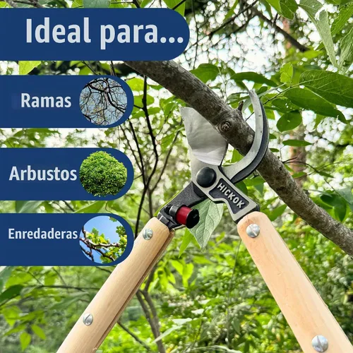 Vista 5 de Hickok Podadora de Árboles de Servicio Pesado – Cortador de Ramas de Árboles de 30" de Largo Alcance con Mangos de Madera de Hickory Herramienta