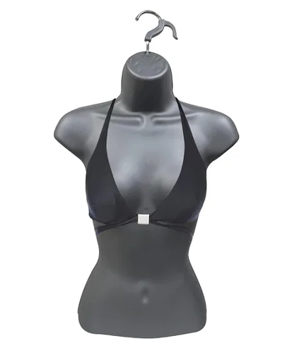 Vista 8 de Maniquí femenino con espalda hueca y cuerpo apilable con ganchos para colgar para exhibición de camisetas, encimera, ferias de manualidades, fotos