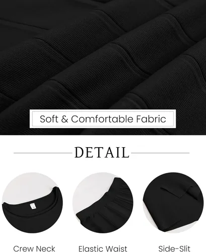 Vista 6 de Conjuntos de 2 piezas para mujer, conjuntos de suéter, chaleco de punto, pantalones de cintura elástica