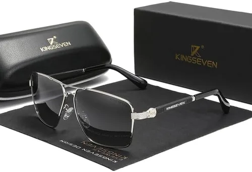 Vista 2 de KINGSEVEN Gafas de sol de nuevo diseño polarizadas lente de revestimiento 2023 auto reinicio marco conducción gafas para hombresmujeres Oculos