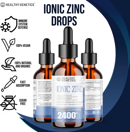 Vista 3 de Concentrado líquido de gotas de zinc para toda la familia Suministro para 240 días Sulfato de zinc 2400 mg Inmunidad, estado de ánimo