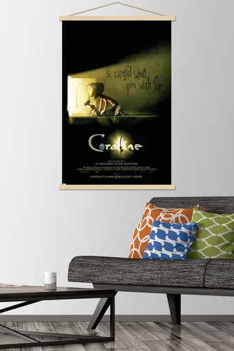 Vista 2 de Trends International Coraline - Póster de pared de una hoja con texto en inglés «Be Careful», 22.37 x 34.00 pulgadas, paquete de impresión prémium