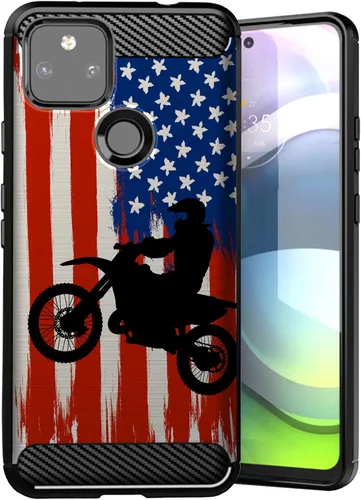 Vista 19 de CasesOnDeck - Funda compatible con Google Pixel 5A (2021) / Pixel 5A 5G, funda delgada de fibra de carbono TPU para acentuar arañazos y caídas, tema