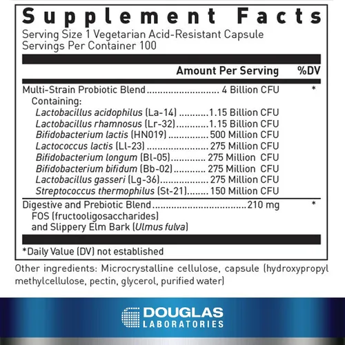 Vista 2 de Douglas Laboratories Multi-probiótico 4 mil millones Apoyo para la salud gastrointestinal e inmunológica* 100 cápsulas