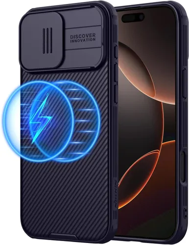 Vista 17 de Nillkin CamShield Pro - Funda magnética para iPhone 15 Pro Max, compatible con MagSafe, funda deslizante para cámara, color morado oscuro