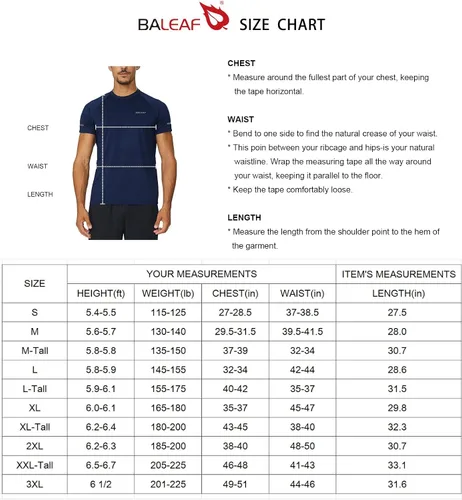 Vista 6 de BALEAF Camiseta de manga corta de secado rápido para hombre