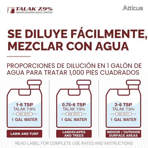 Vista 6 de Atticus Talak 7.9% Control de insectos para interiores y exteriores, concentrado de bifentrina (32 onzas)