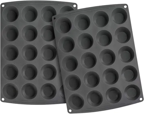 Vista 10 de Webake Juego de moldes para pasteles de 2 tamaños diferentes, moldes de silicona de 12 cavidades para postres cubiertos de chocolate, pastel plano