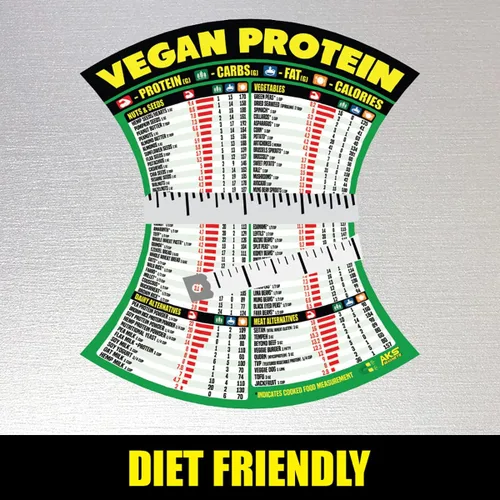 Vista 9 de Tabla de conversión de cocina y paquete de combinación de hojas magnéticas de proteínas veganas – Extra grande y fácil de leer guías de referencia