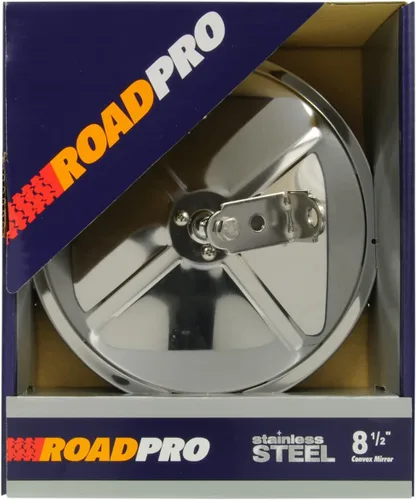 Vista 6 de RoadPro RP-20SOS Espejo convexo ajustable de acero inoxidable de 7.5 pulgadas - Perno compensado