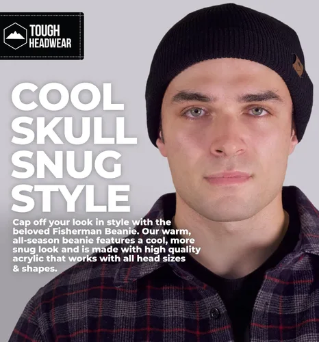 Vista 45 de Tough Headwear Daily Knit Beanie – Gorros para hombre – Sombreros de invierno para hombres y mujeres – Sombreros de punto cálidos para clima frío