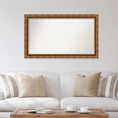 Vista 274 de Amanti Art Espejo de pared personalizado no biselado (25 x 25 pulgadas), marco de bronce acentuado, varios tamaños personalizados, espejo de baño