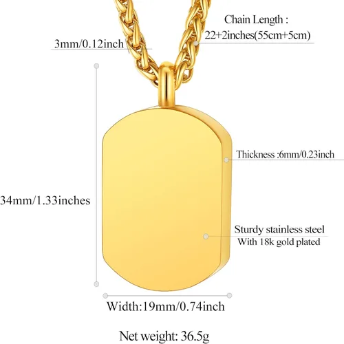 Vista 113 de FindChic Collares personalizados con urna para cenizas, barra vertical, gato, luna, reloj de arena, garra de perro, acero inoxidable, chapado en oro