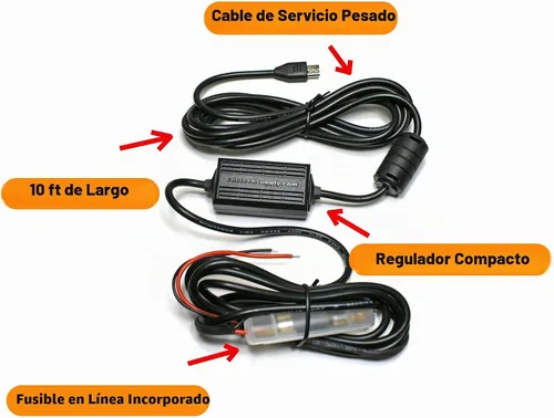 Vista 4 de EDOTech Kit de cable de alimentación de coche ultra compacto micro USB directo para GPS Tracker Navigator Altavoz Bluetooth Qi cargador inalámbrico
