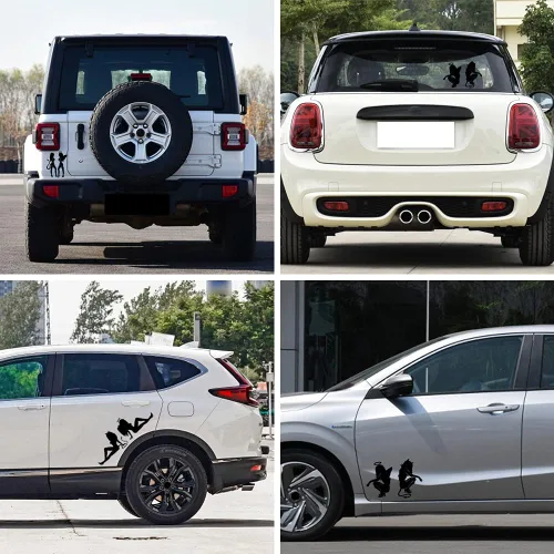 Vista 4 de 3 pares de calcomanías sexy de ángel y chica demonio, pegatinas de vinilo traviesas y bonitas, troqueladas, de bueno y malo, para ventanas, autos