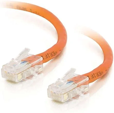 Vista 2 de C2G Legrand - Cable Ethernet Cat5e sin arranque, cable de conexión Cat5e sin blindaje, cable de conexión de red naranja, cable de conexión de red