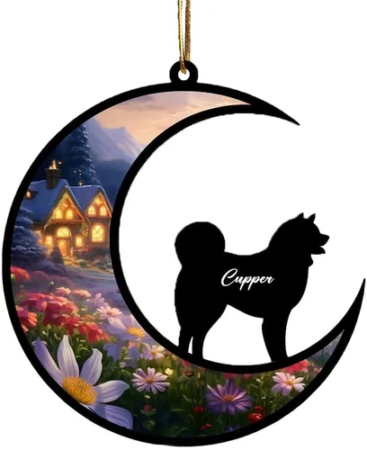 Vista 6 de Adorno conmemorativo personalizado para atrapasoles para perros, nombre personalizado y razas de perros, regalo para amantes de los perros, adorno