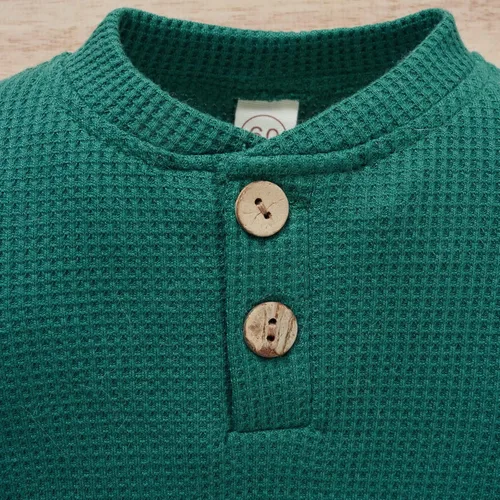 Vista 2 de Conjunto de 2 piezas acanaladas de 2 piezas para bebé recién nacido unisex para otoño e invierno