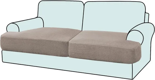 Vista 29 de Funda elástica para sillón con cojín en forma de T, funda de cojín individual para cojín de silla en forma de T, protector de tela jacquard gruesa
