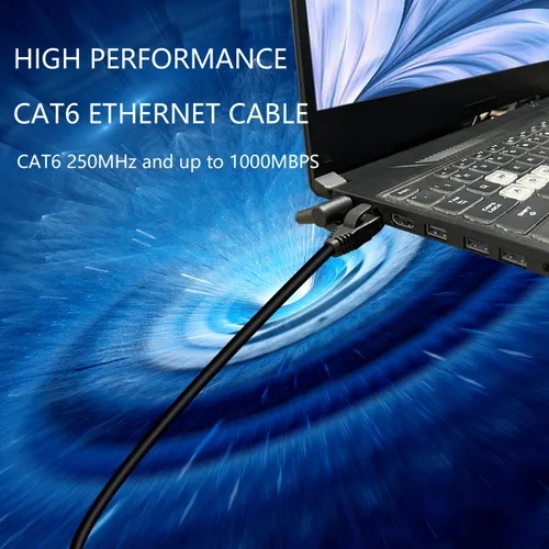 Vista 7 de Cable de conexión Ethernet Cat6 de encendido/apagado RJ45 macho a hembra, cable de red de Internet de alta velocidad LAN con interruptor