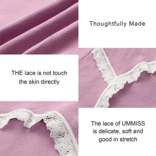 Vista 6 de UMMISS Ropa interior de algodón para mujer, de cintura alta, cobertura completa, para posparto, suave, transpirable, sin rollitos.