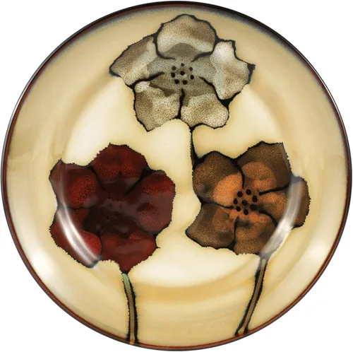 Vista 4 de Pfaltzgraff Painted Poppies - Juego de vajilla de 16 piezas, servicio para 4, platos coloridos de gres floral, cuencos y tazas, apto para microondas