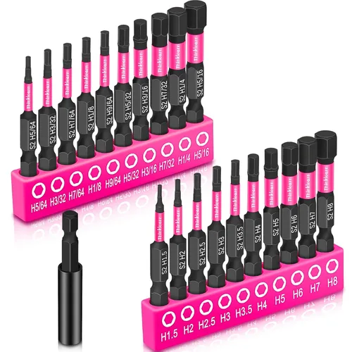 Vista 12 de Impact Torx - Juego de 20 puntas de destornillador magnético a prueba de manipulaciones de 1 y 2 pulgadas, puntas mecanizadas CNC T4-T40, puntas