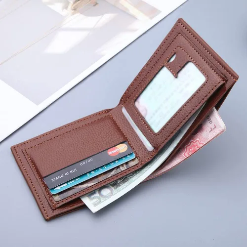Vista 57 de Cartera delgada para hombre con monedero, cartera minimalista con cremallera, carteras plegables para hombre con tarjetero de crédito, cartera