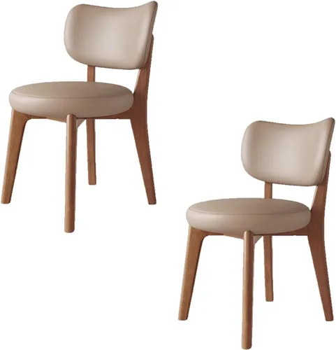 Vista 45 de Juego de sillas de comedor de madera de 1/2/4, sillas de cocina con respaldo curvo, silla de vestíbulo, silla de comedor tapizada, silla de comedor