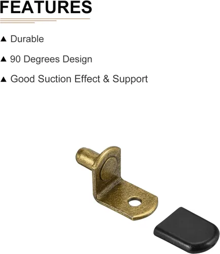 Vista 3 de DTGN clavija de soporte para estante en L de 0.24 x 0.39 pulgadas (DXL) - Paquete de 20 unidades - Bueno para estante de muebles - Soporte