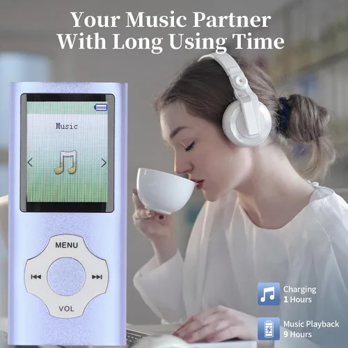 Vista 3 de MP3 Player MP4 Player Digital Audio Player 1.8 Inch Color Screen 16GB Memory Card HiFi Lossless Sound with Expandable Storage for Study Fitness