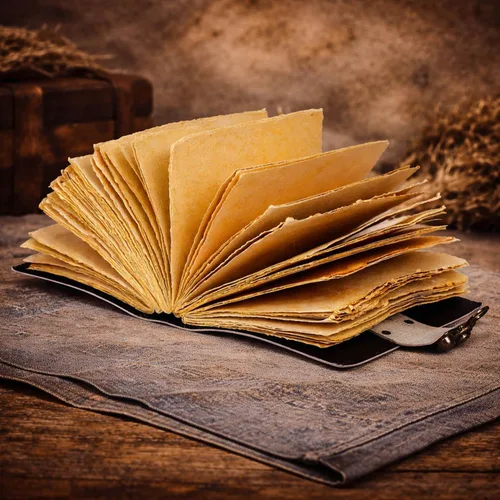 Vista 6 de C CUERO Libro de hechizos Diario de cuero con borde deckle de papel Grimorio impreso diario de los amantes del tarot, cuaderno de tarot en espiral