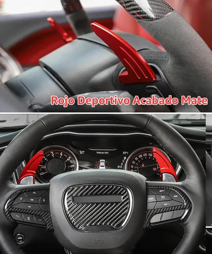 Vista 4 de Extensión de levas de cambio para Dodge Charger, Challenger - Cubiertas de levas de cambio de volante de aluminio billete compatibles con Dodge