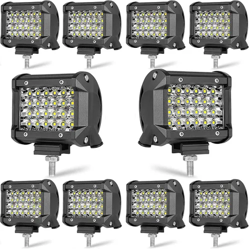 Vista 11 de Vainas LED: 20 unidades de 60 W, luces de punto LED de 12000 lm, luz cúbica de triple fila, luces de inundación para conducción todoterreno