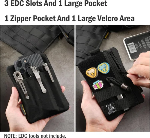 Vista 3 de VIPERADE VE27 EDC Organizador, bolsa multiherramienta de 6 bolsillos con cremallera