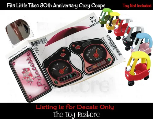 Vista 4 de Toy Restore - Calcomanías de repuesto para Little Tikes 30th Cozy Coupe Car Princess